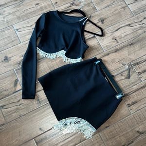 Rhinestone fringe set